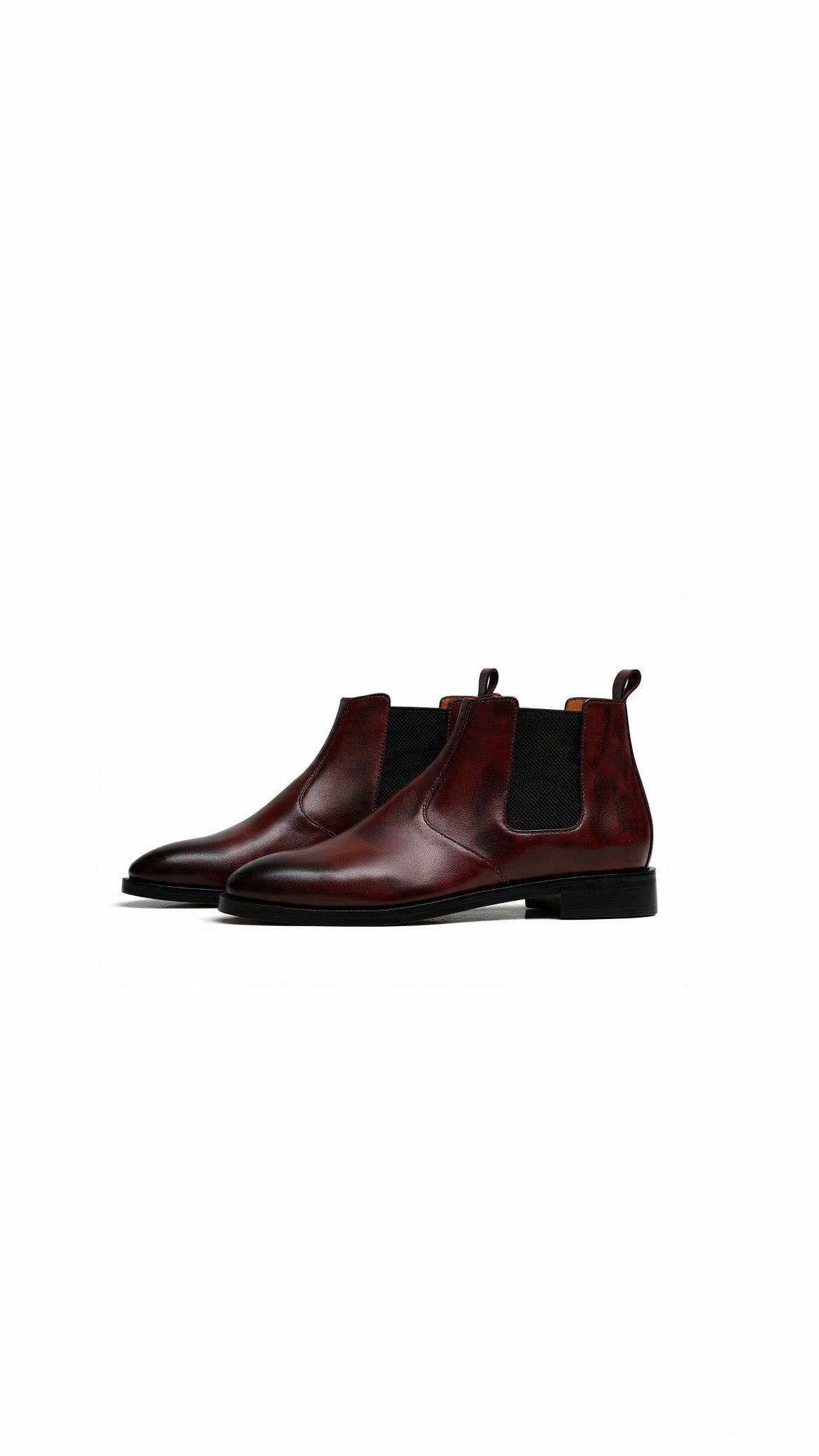 Burgundy Leather Chelsea Boots