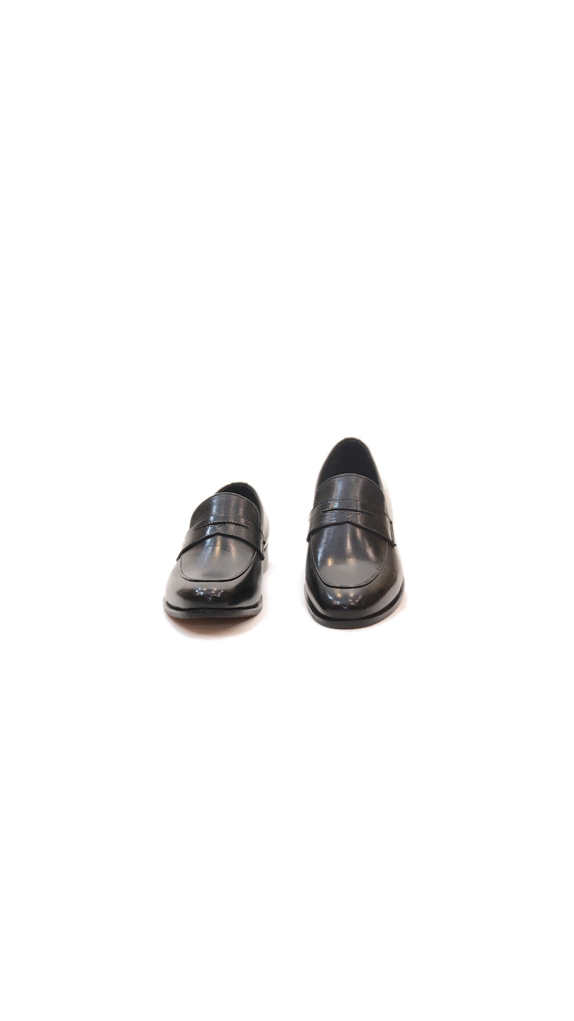 Classic Black Leather Penny Loafers