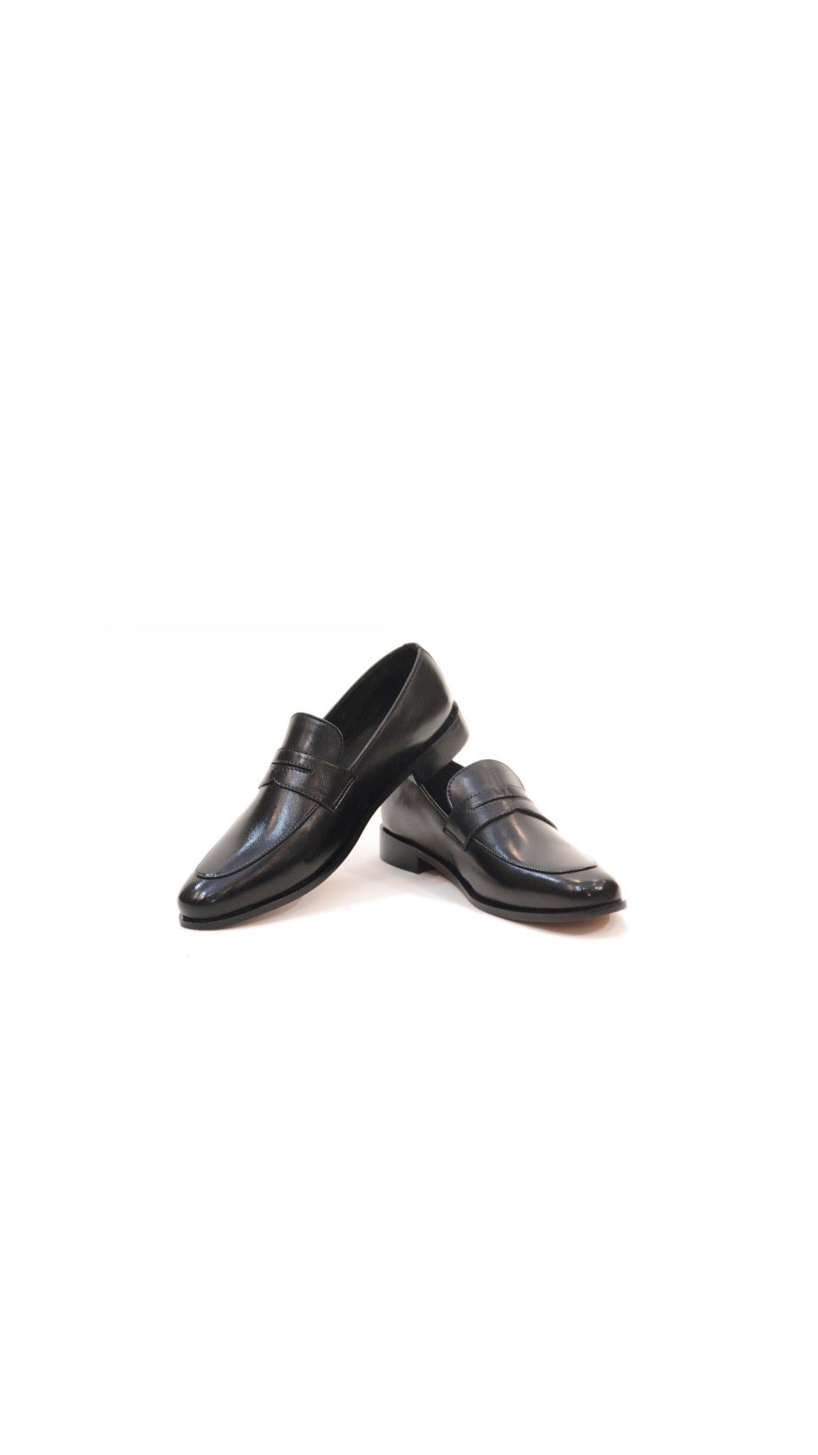 Classic Black Leather Penny Loafers