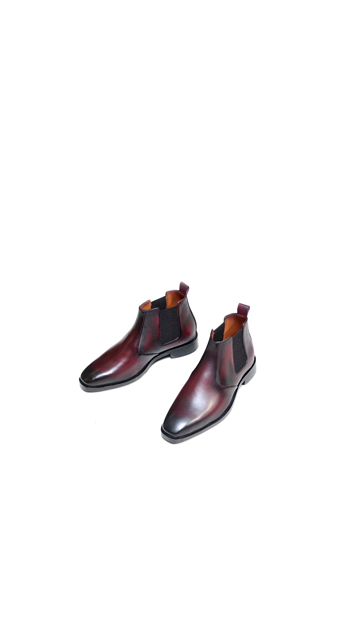 Burgundy Leather Chelsea Boots