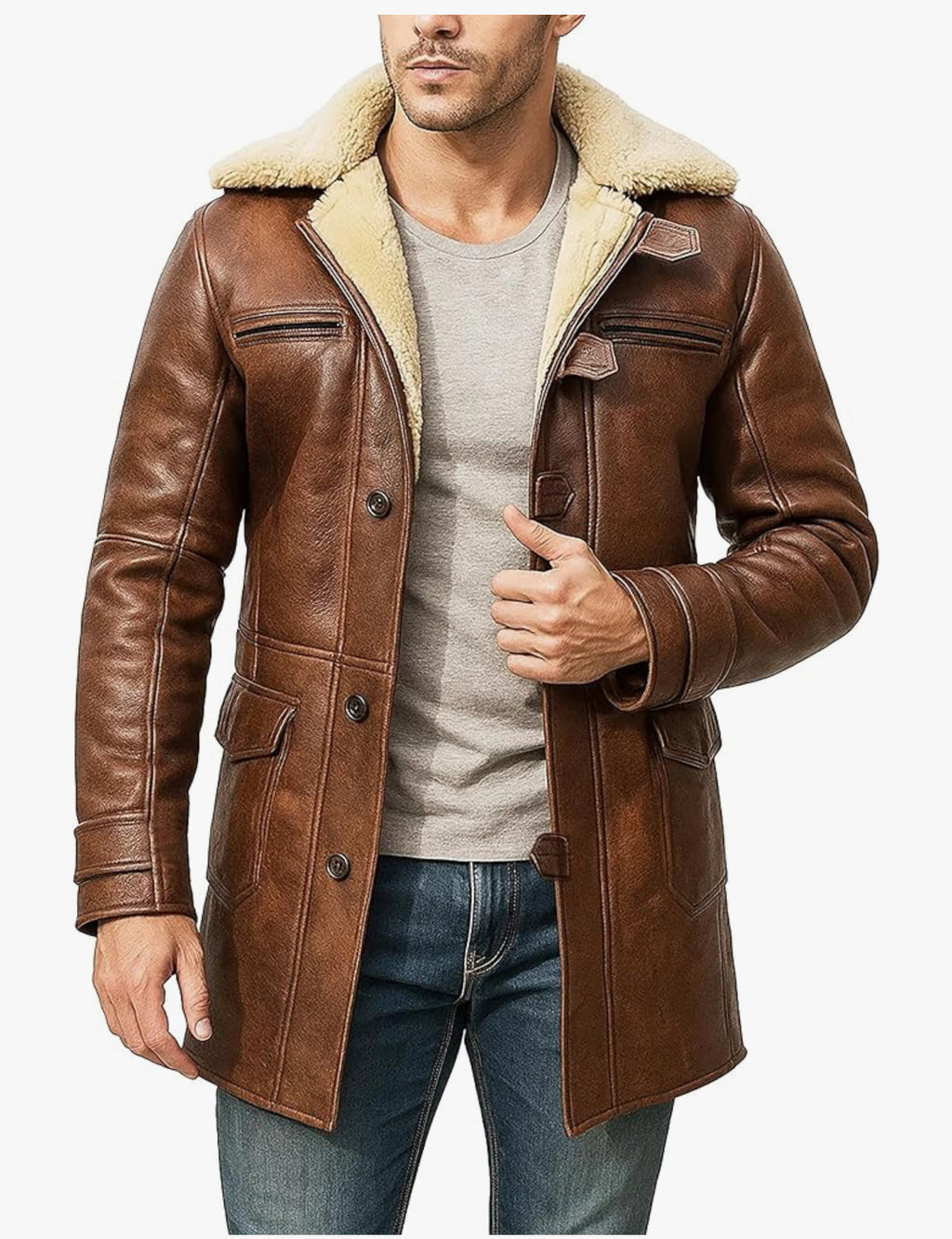 Heritage Shearling Leather Coat