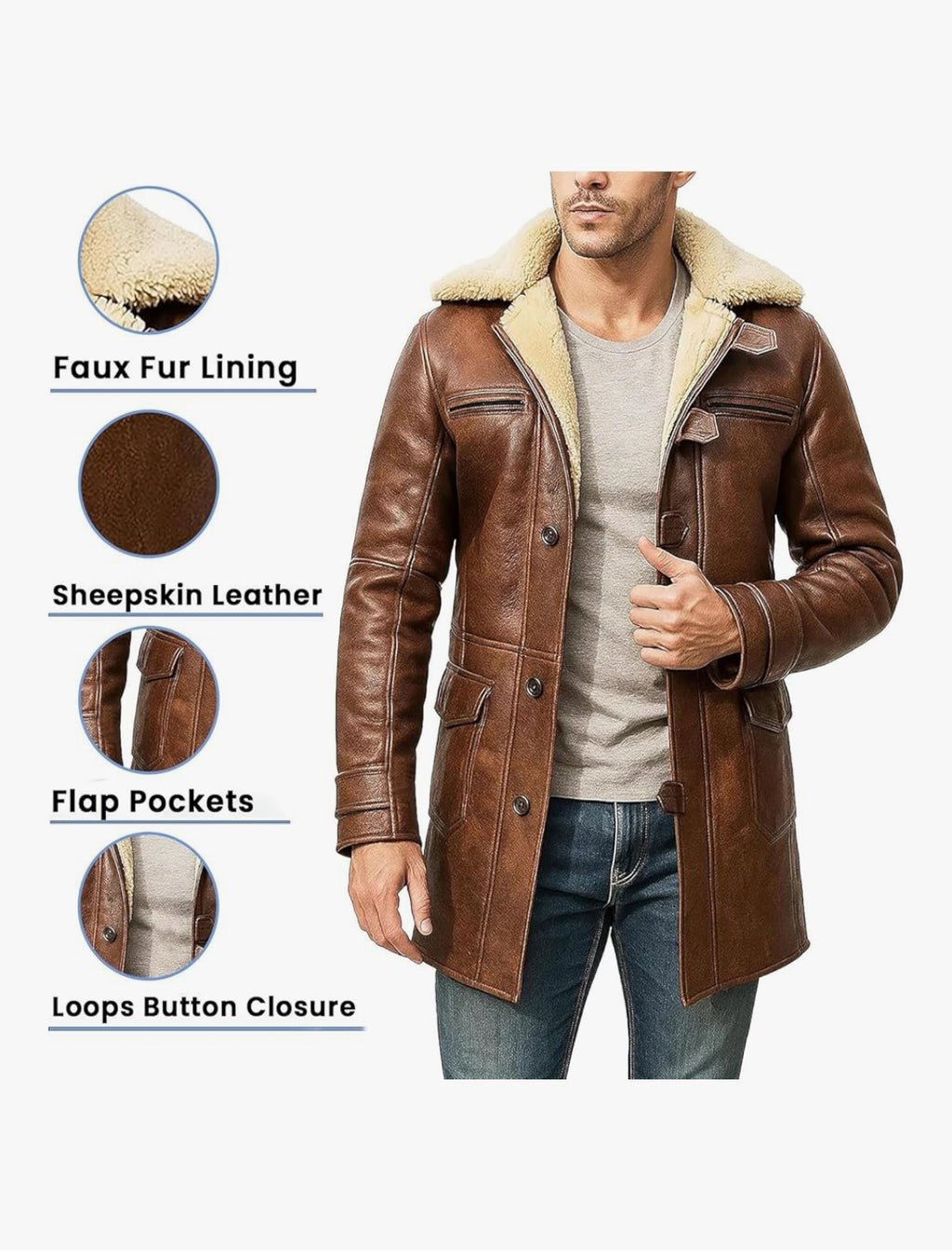 Heritage Shearling Leather Coat