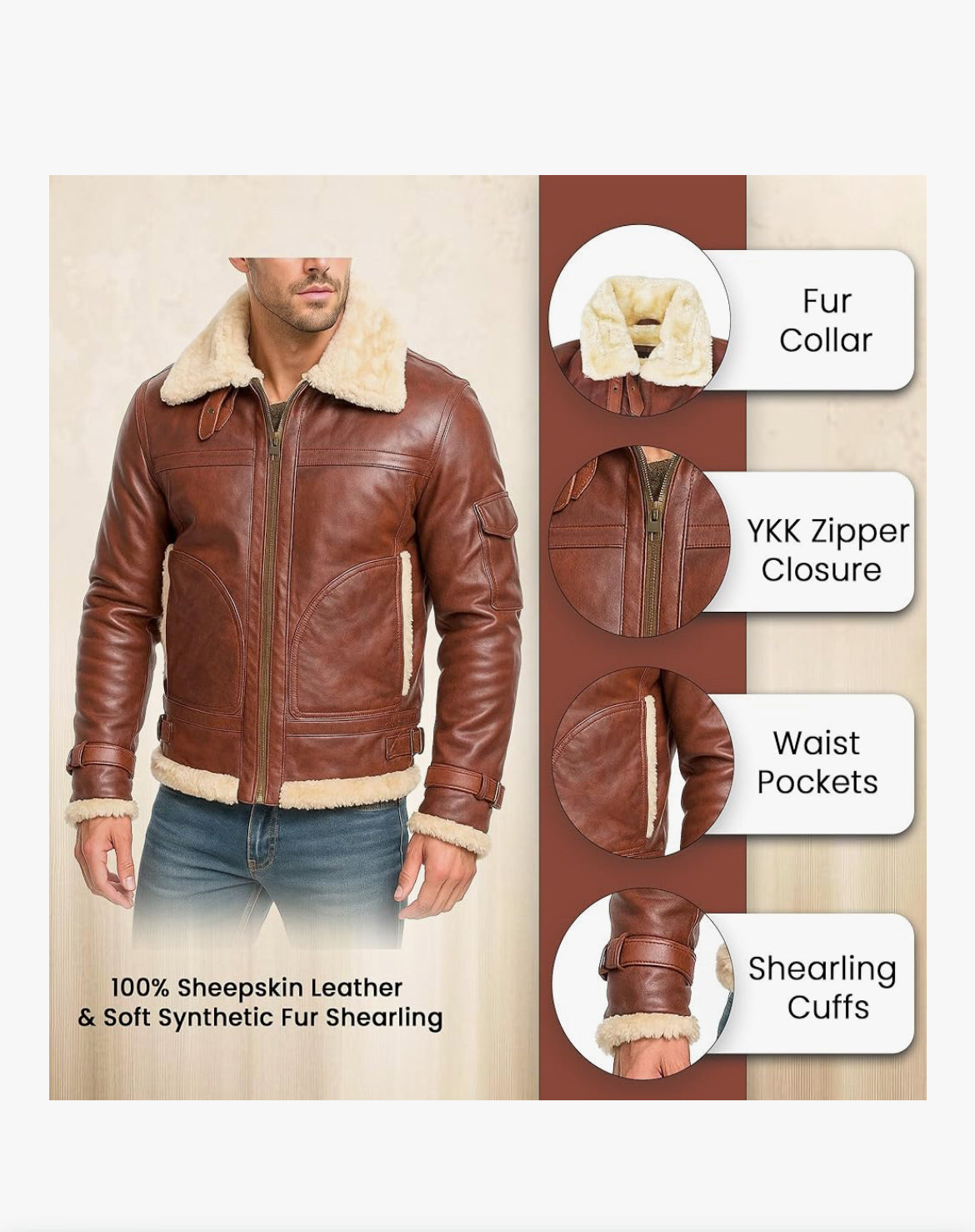 Vintage Shearling Pilot Jacket