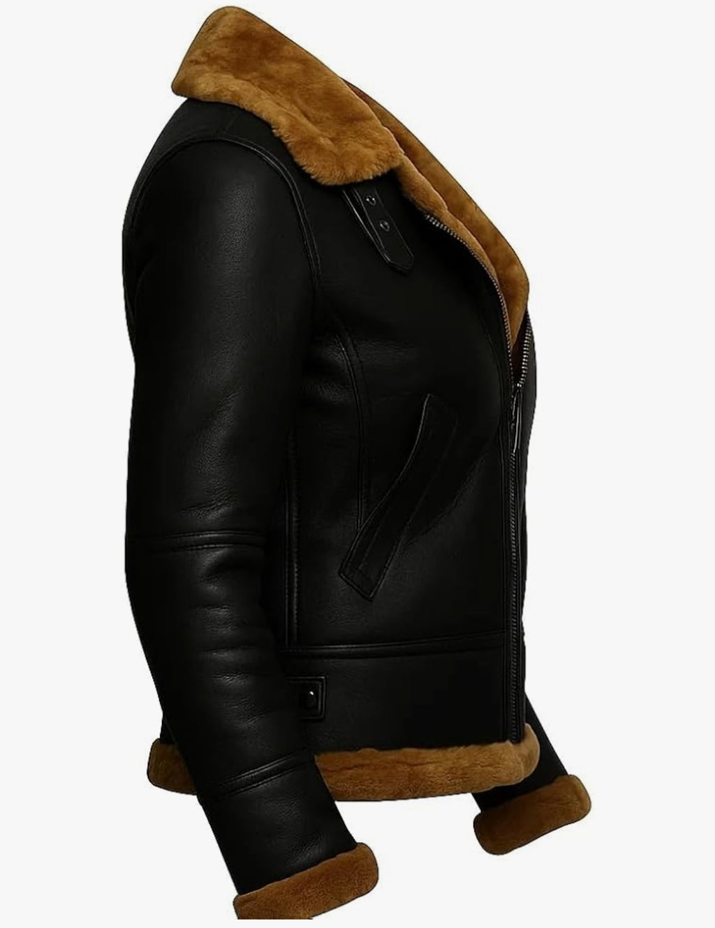 Amber Shearling Aviator female jacket.