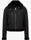Noir Aviator Shearling Jacket – Women