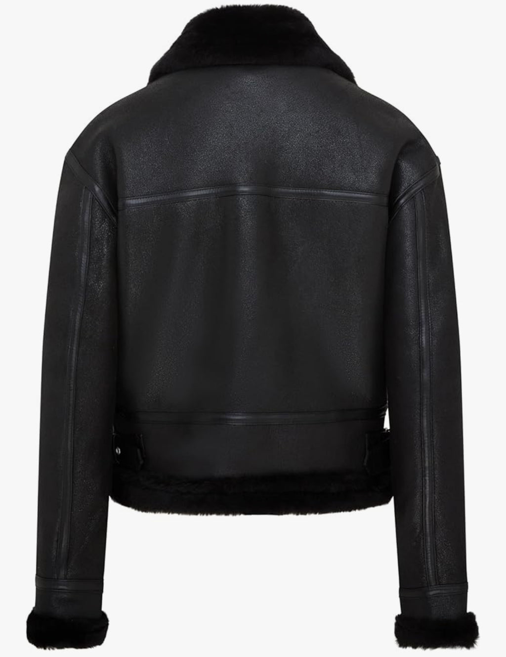 Noir Aviator Shearling Jacket – Women