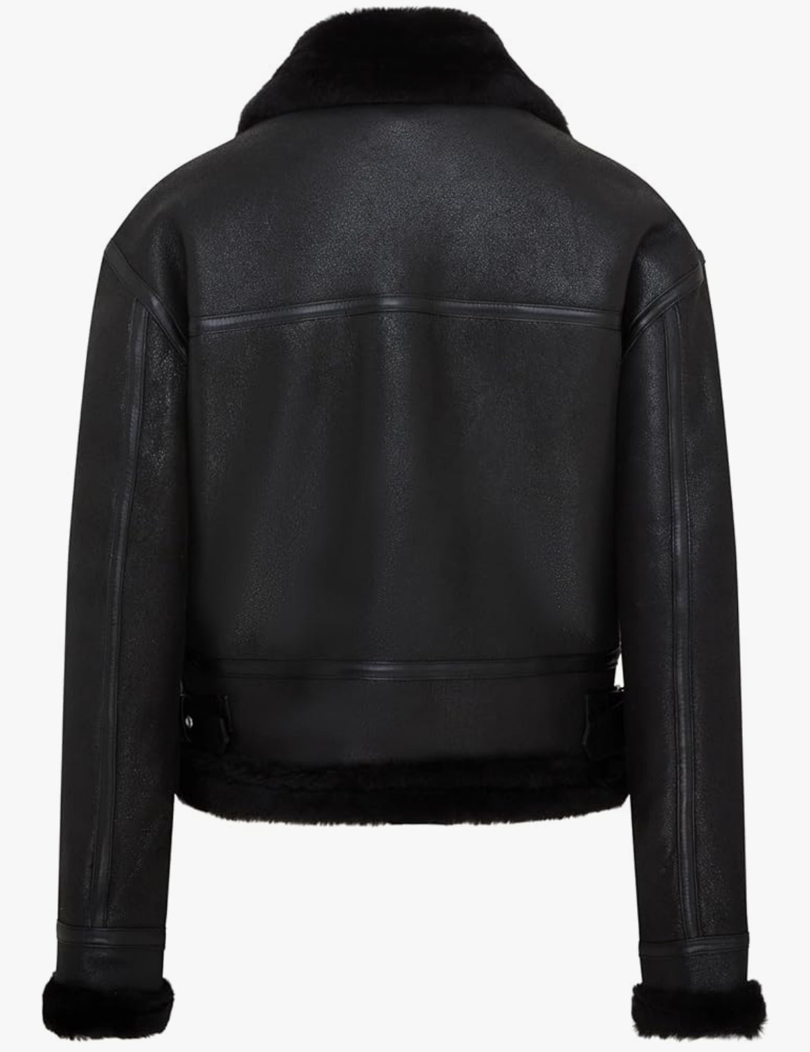 Noir Aviator Shearling Jacket – Women