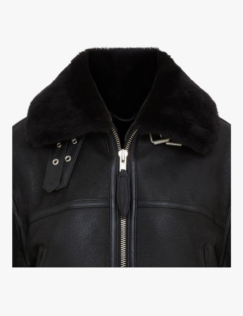 Noir Aviator Shearling Jacket – Women
