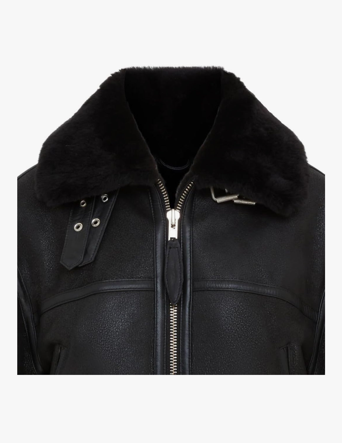 Noir Aviator Shearling Jacket – Women