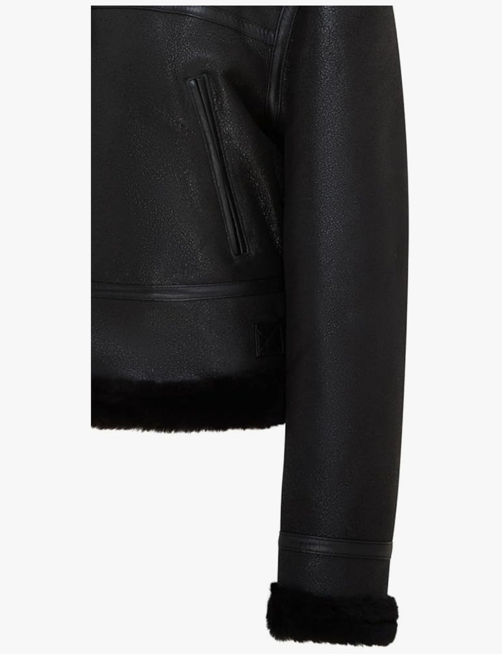 Noir Aviator Shearling Jacket – Women