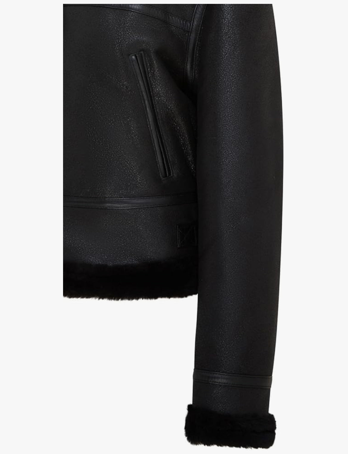 Noir Aviator Shearling Jacket – Women