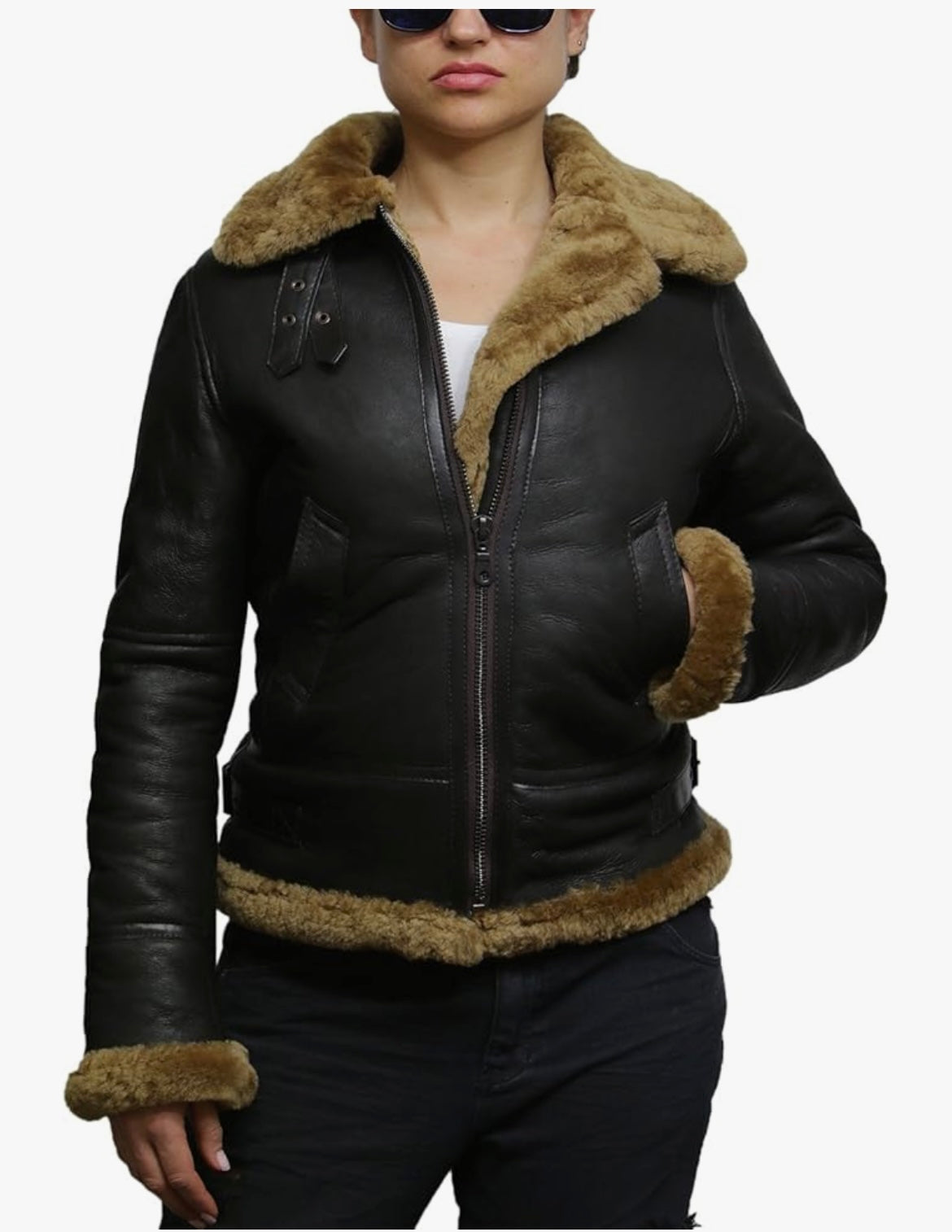 Sierra Shearling Aviator Jacket – Women