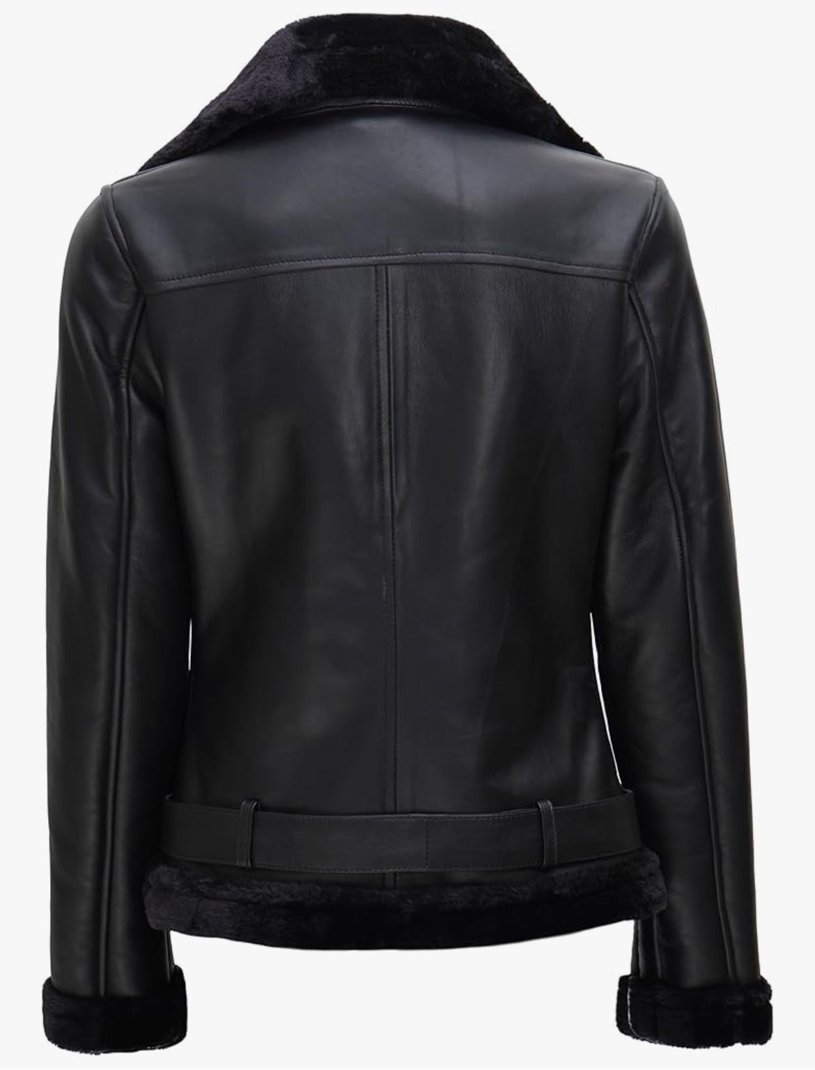 Midnight Rebel Shearling Biker Jacket – Women