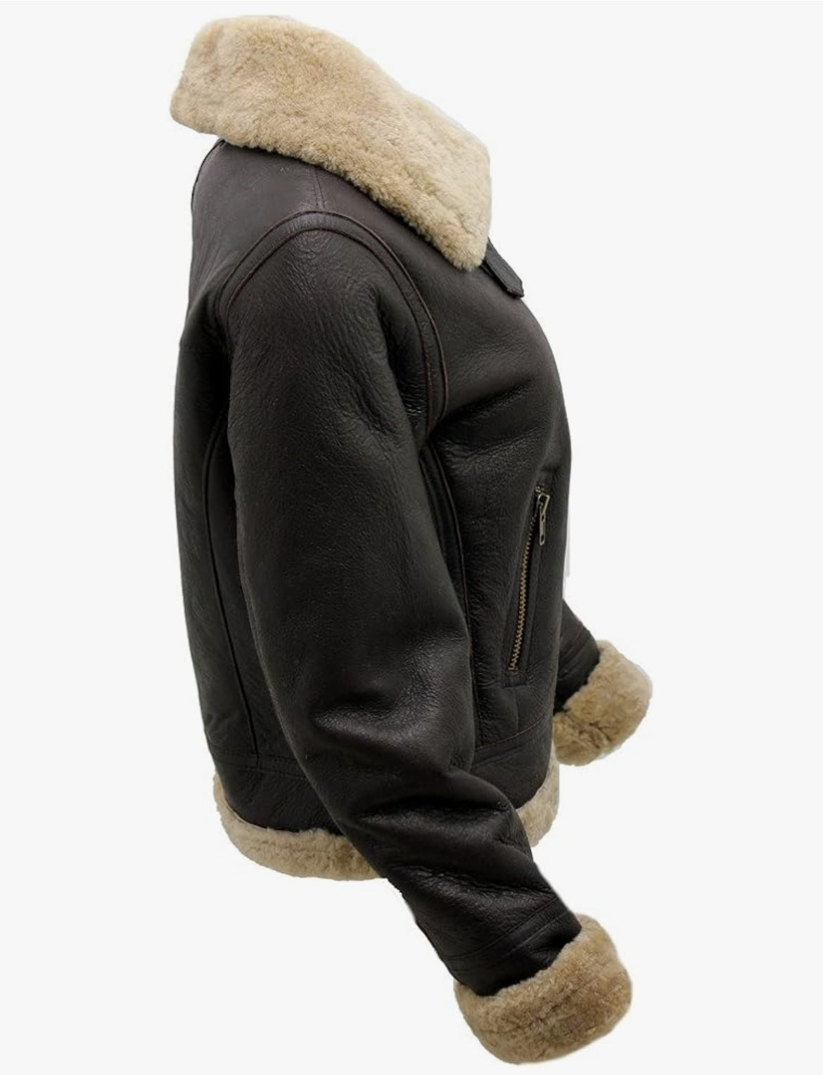 Mocha Shearling Aviator Jacket – Women