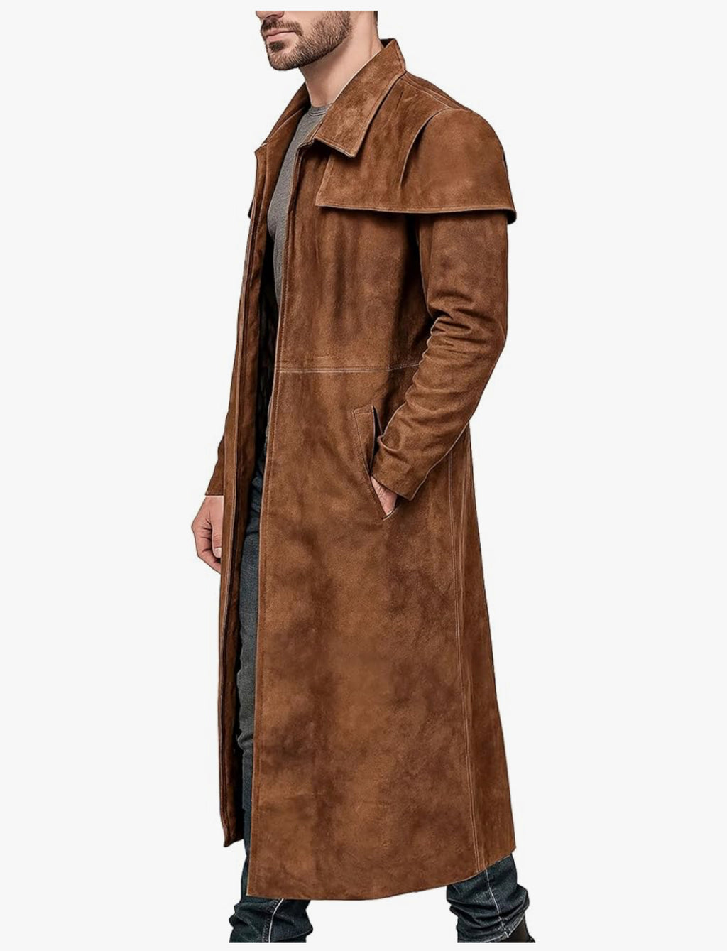 Savannah Long Suede Trench Coat