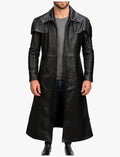 Obsidian Long Leather Trench Coat
