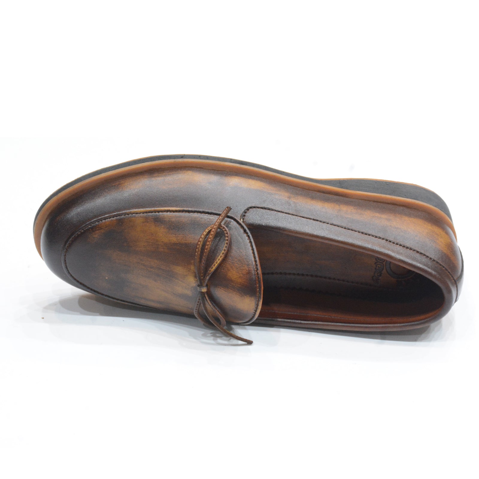 Handcrafted Burnished Leather Loafers