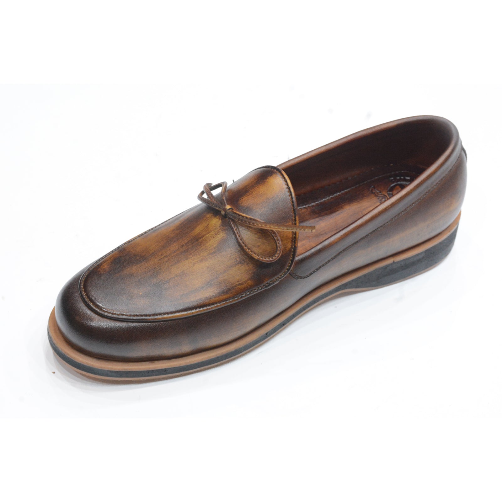 Handcrafted Burnished Leather Loafers