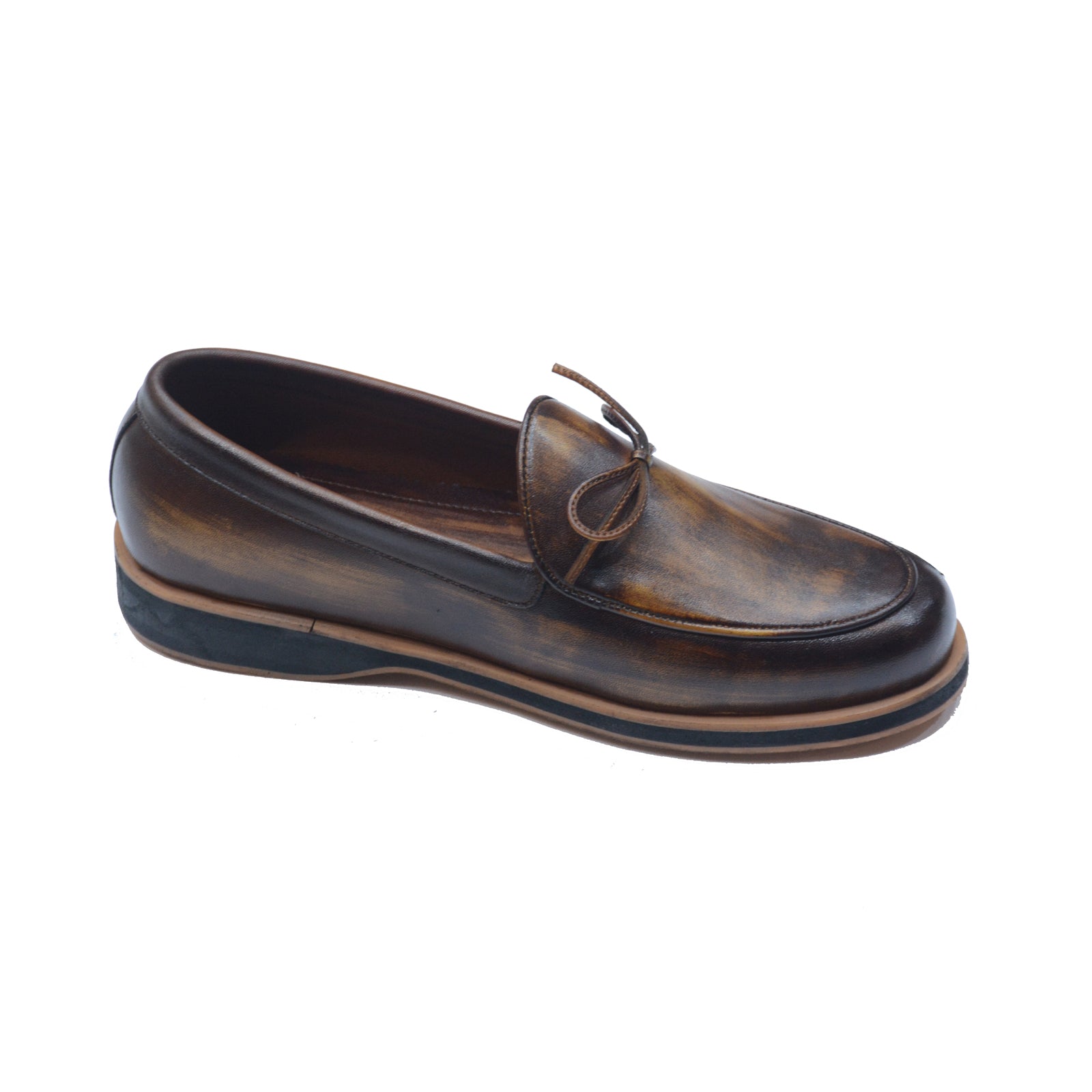 Handcrafted Burnished Leather Loafers