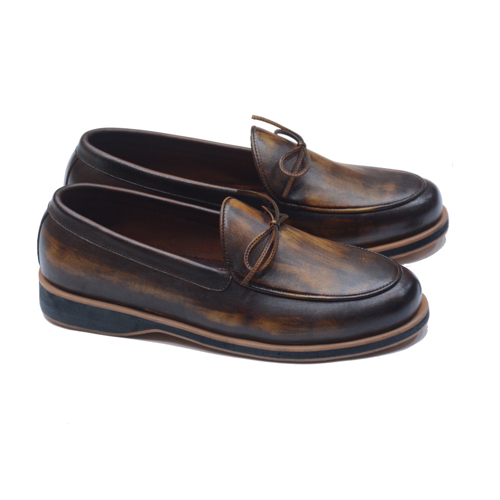 Handcrafted Burnished Leather Loafers