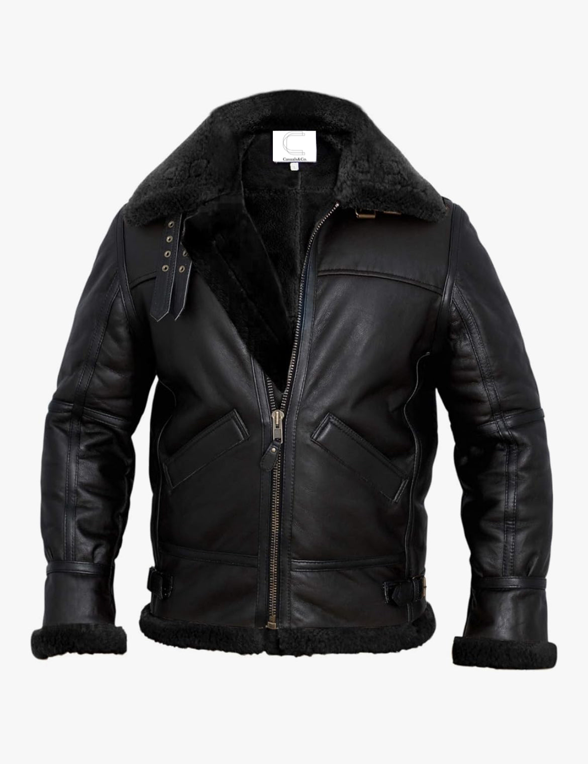 Midnight Aero Shearling Aviator B3 Bomber Jacket